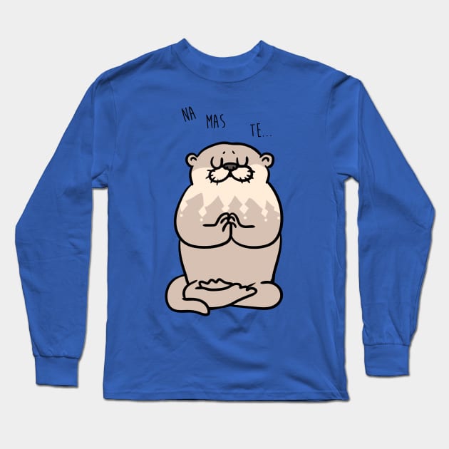 Namaste Otter Long Sleeve T-Shirt by huebucket